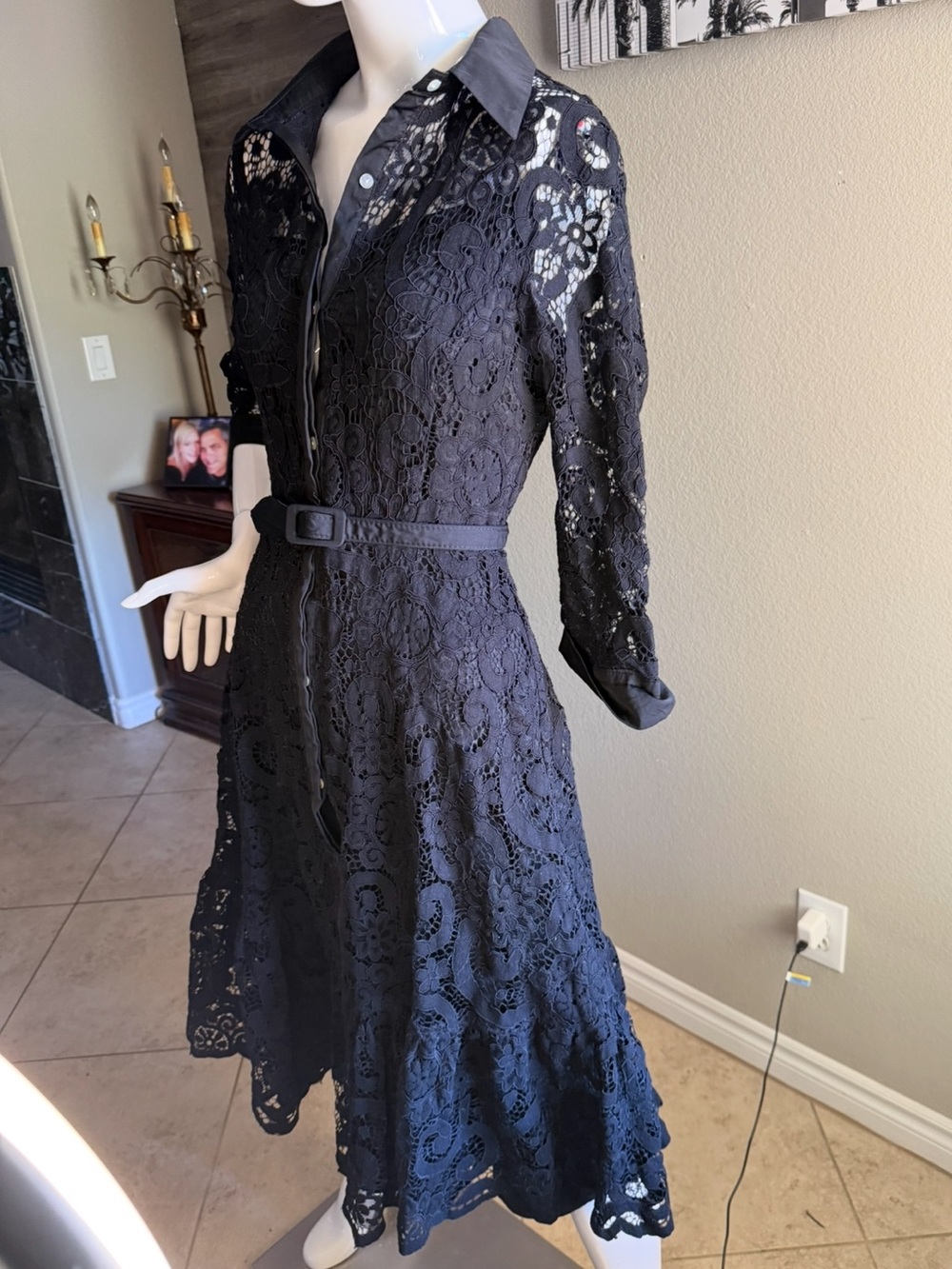 Nanette Lepore Belted Crochet Lace Dress 8